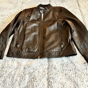 Black Rivet Dark Brown Leather Jacket